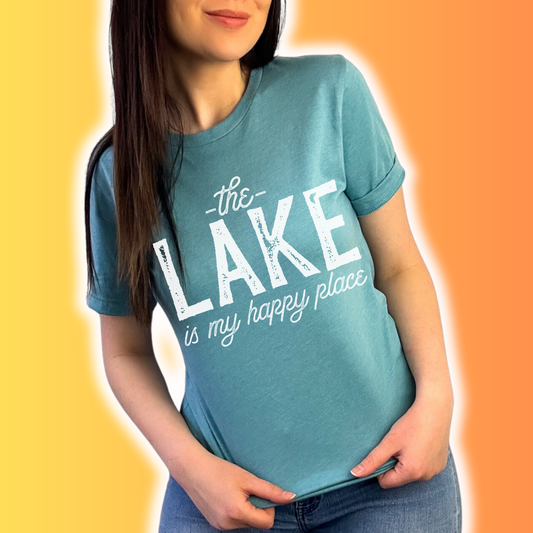 The Lake is my Happy Place Adult Graphic Tee