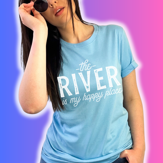 The River Is My Happy Place Adult Graphic Tee