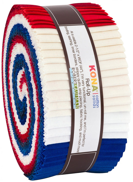 2.5in Strips Kona Cotton Patriotic Holiday Palette - 40pcs/bundle
