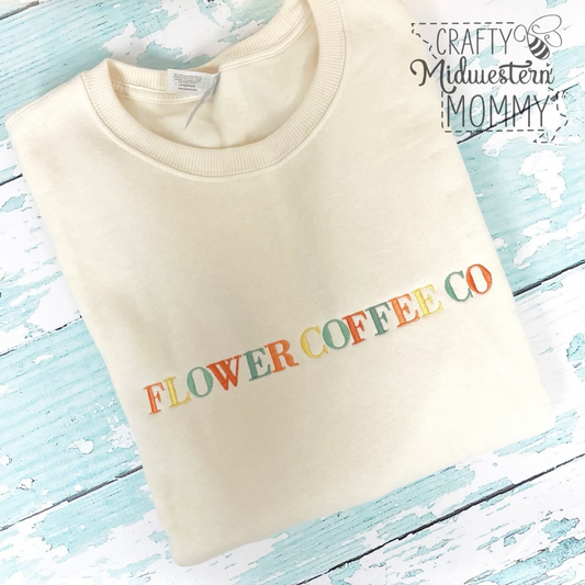 Flower Coffee Co Adult Embroidered Sweatshirt