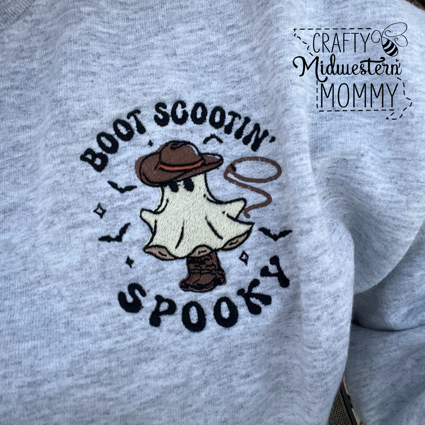 Boot Scootin' Spooky Adult Embroidered Sweatshirt