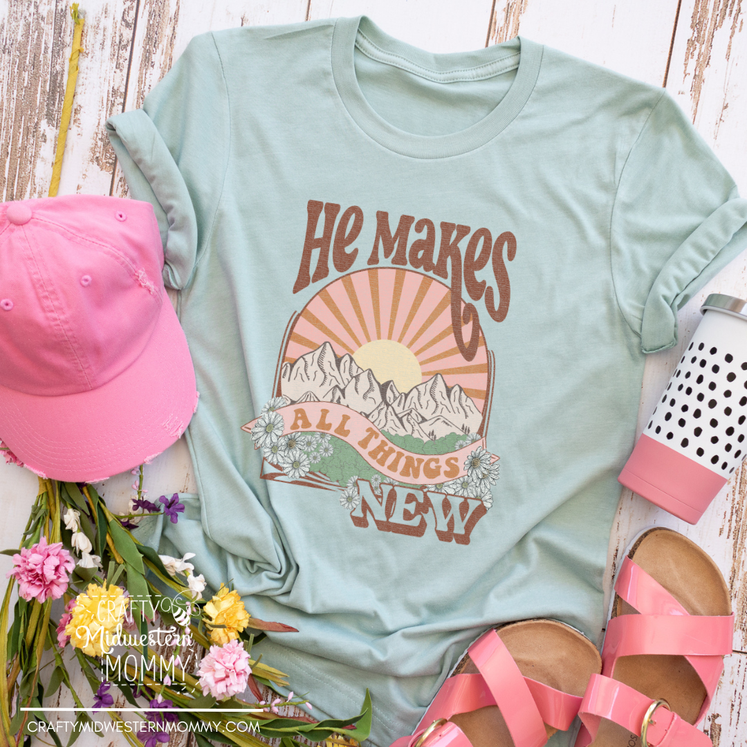 He Makes All Things New Vintage Adult Graphic Tee