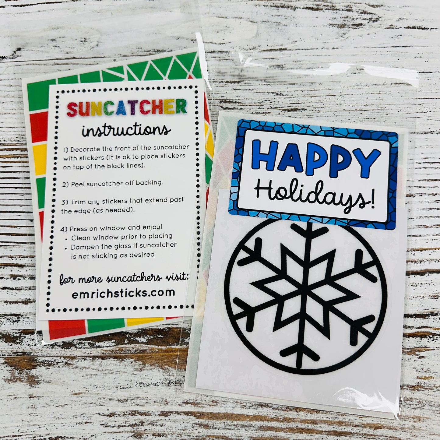 Snowflake Suncatcher Sticker Craft Kit For Kids
