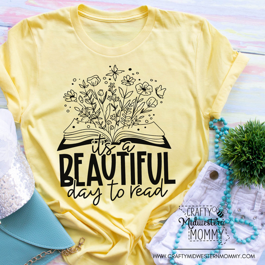 It's A Beautiful Day to Read Floral Adult Graphic Tee