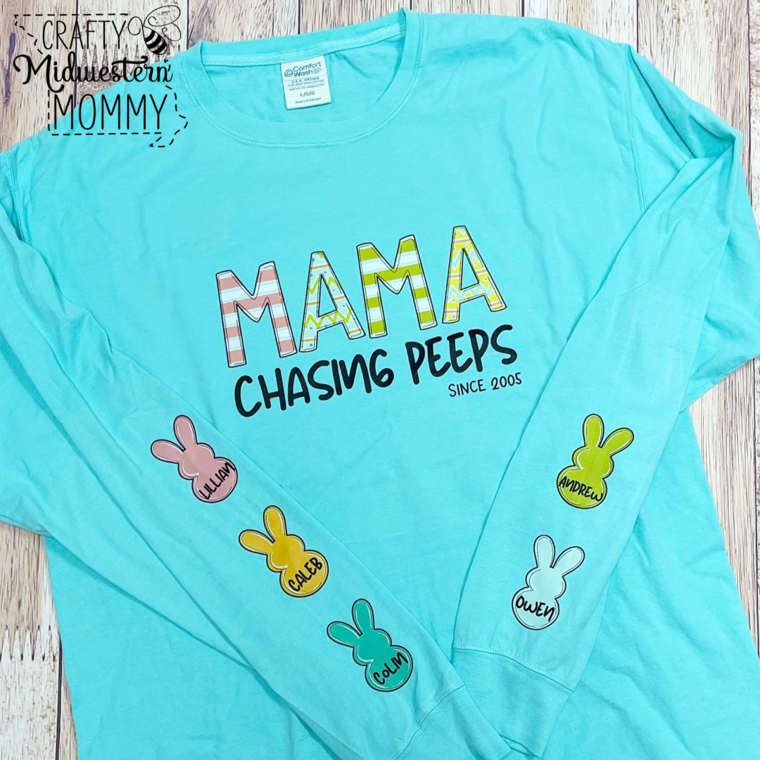 Mama Chasing Peeps Custom Graphic Tee