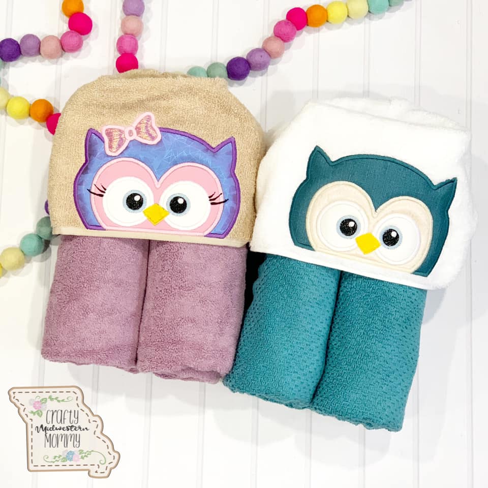 Owl Hooded Towel Crafty Midwestern Mommy