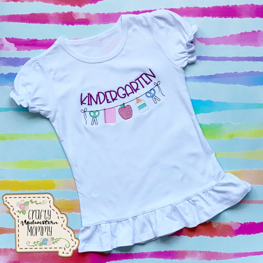 School Supply Bunting Youth Embroidered Shirt