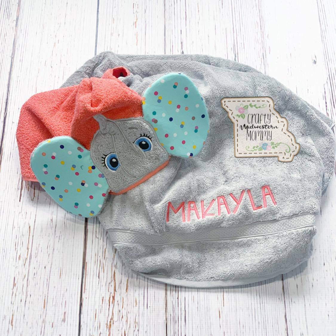 Elephant Boy or Girl Hooded Towel