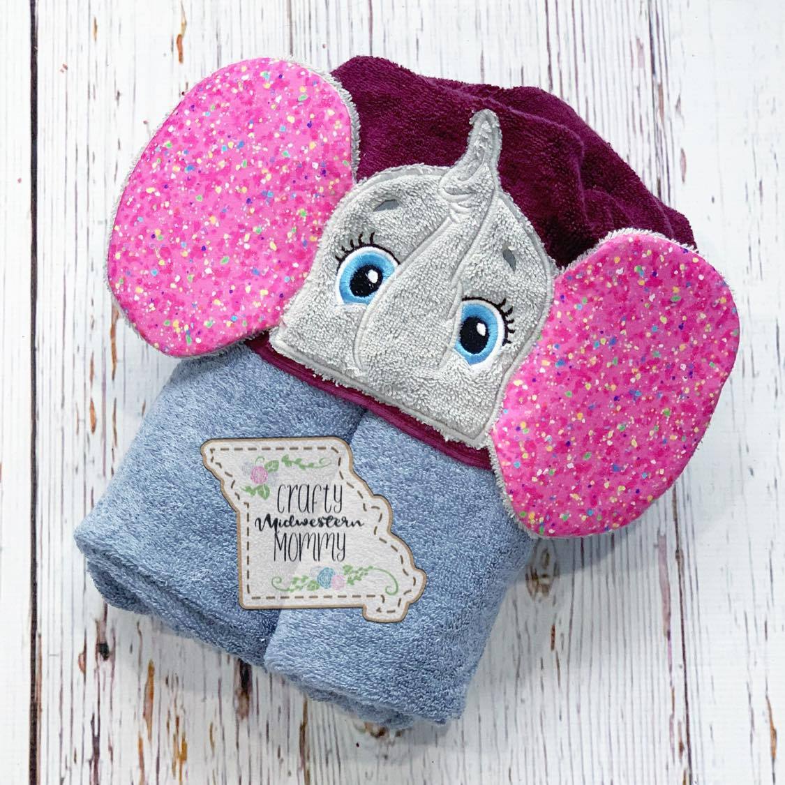 Elephant Boy or Girl Hooded Towel