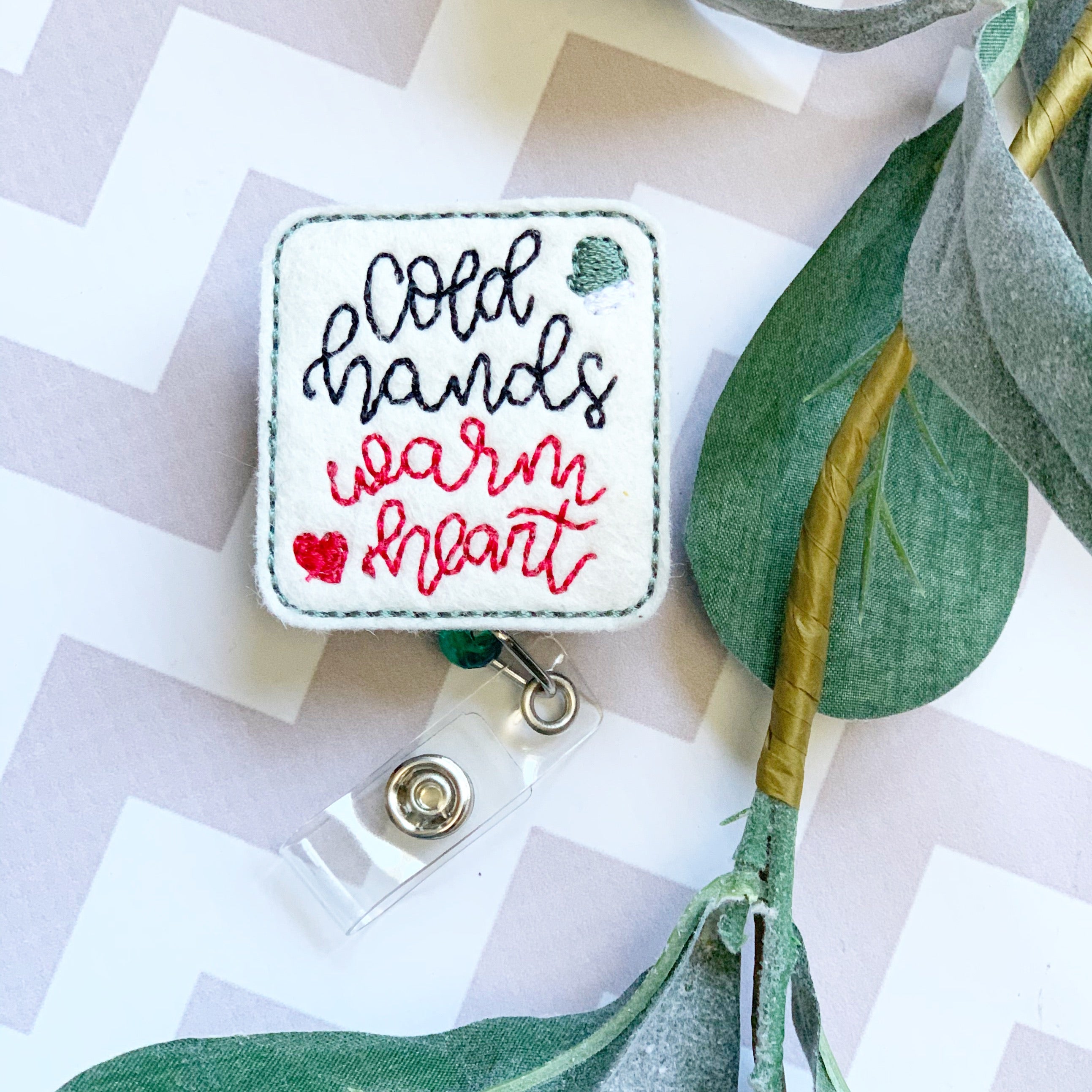 Cold Hands Warm Heart Badge Reel – Crafty Midwestern Mommy