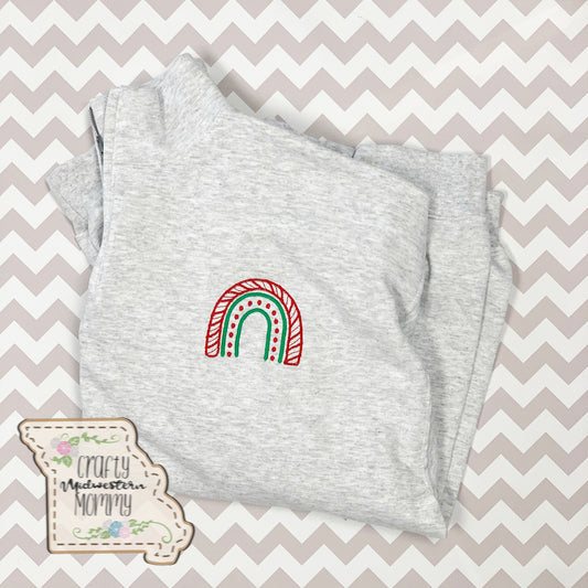 Christmas Rainbow Adult Embroidered Sweatshirt