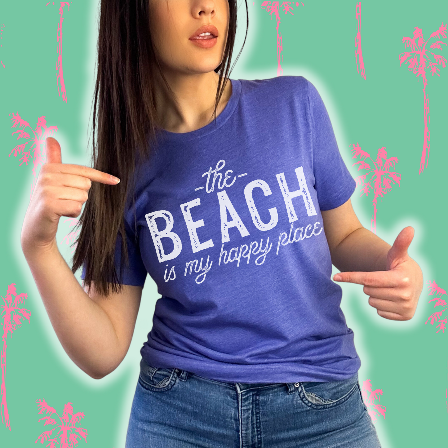 The Beach is my Happy Place Adult Graphic Tee
