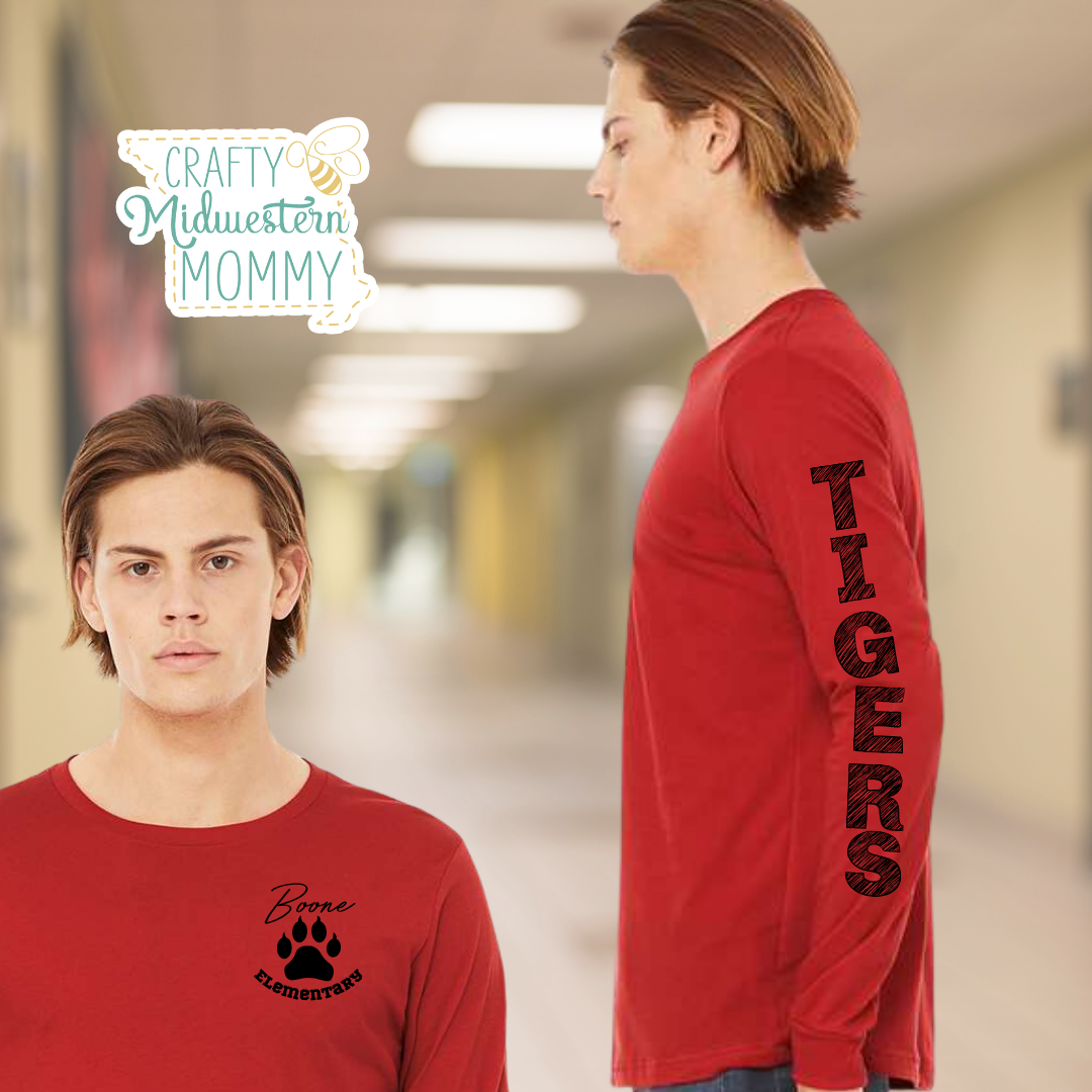 Boone Tigers Paw Long Sleeve Tee