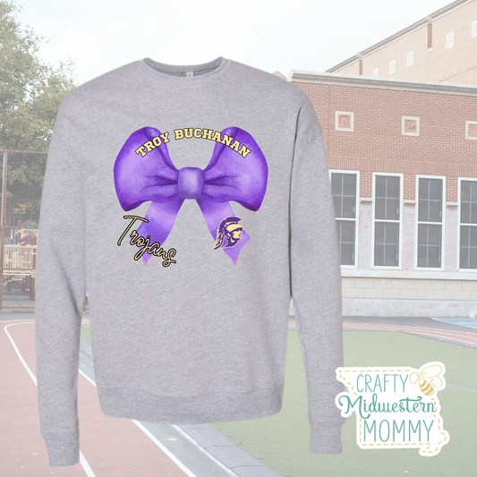 Troy Trojans Bow Crewneck Sweatshirt