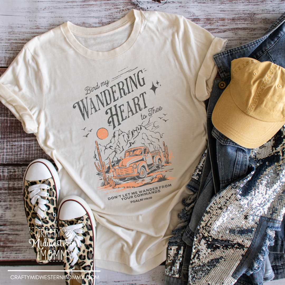 Bind My Wandering Heart Vintage Adult Graphic Tee