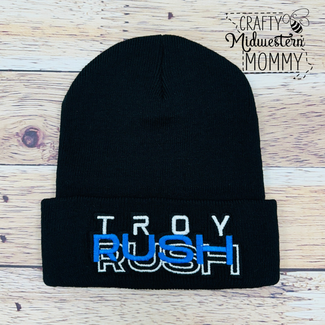 Troy Rush Soccer Embroidered Beanie