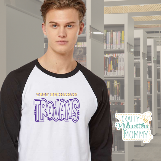 Troy Trojans Adult Raglan