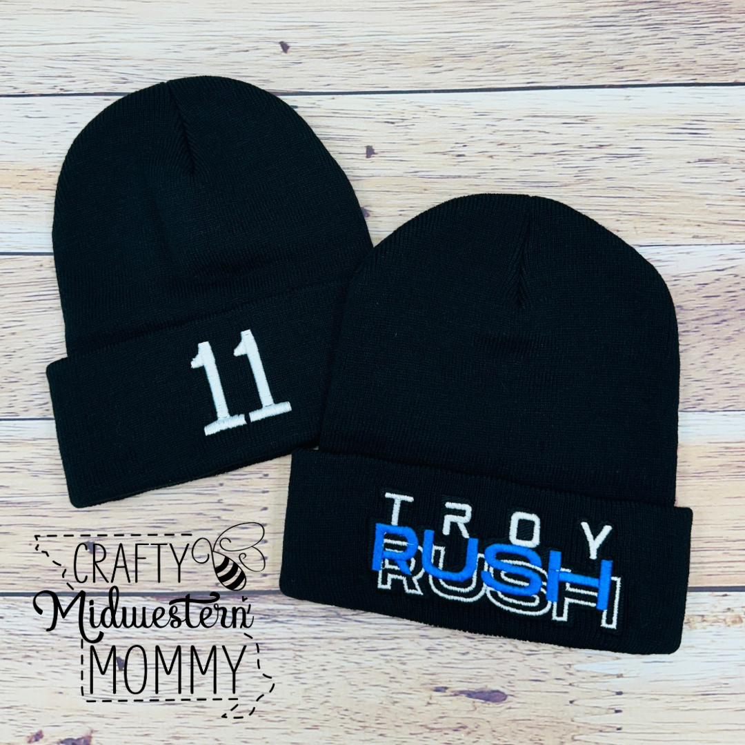 Troy Rush Soccer Embroidered Beanie