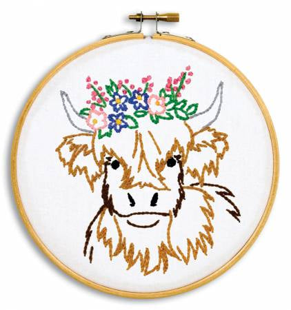 Highland Cow Embroidery Kit