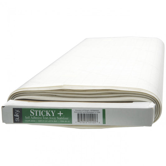 Sticky Plus Self-Adhesive Tear-Away Stabilizer White - 1 Yard