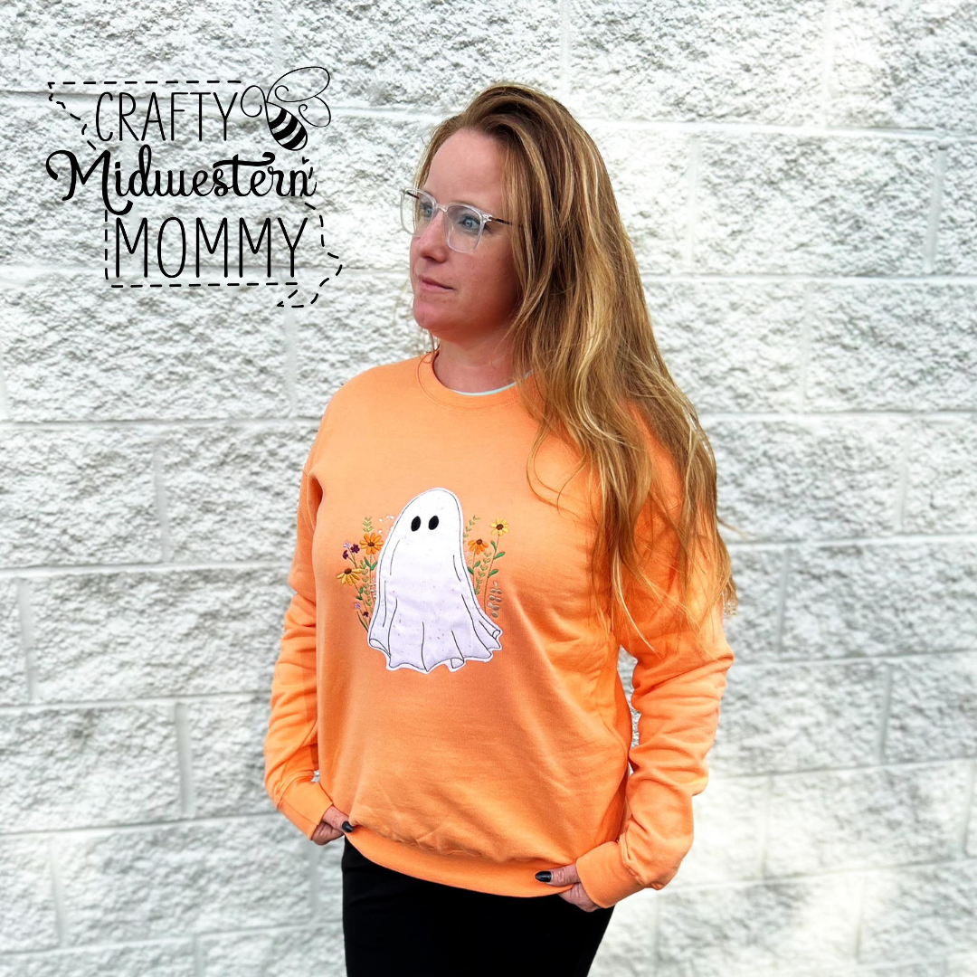 Wildflower Ghost Adult Embroidered Sweatshirt