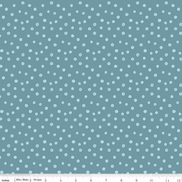 Riley Blake Alphabet Zoo Dots Stone Blue