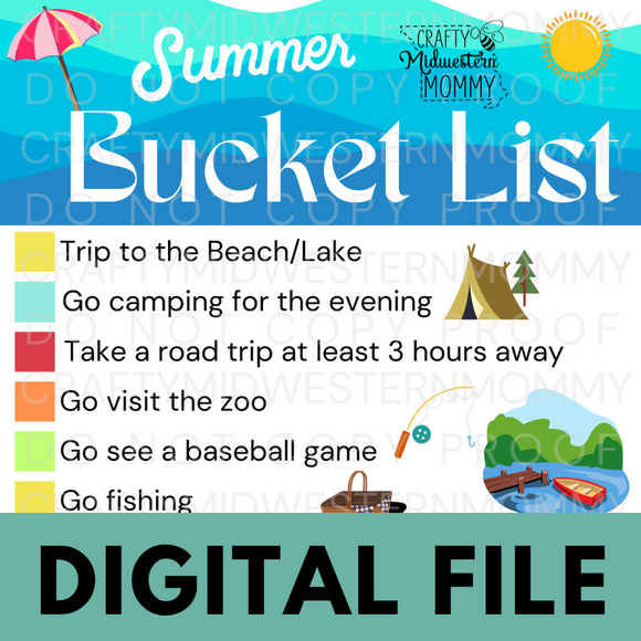 DIGITAL DOWNLOAD Summer Bucket List