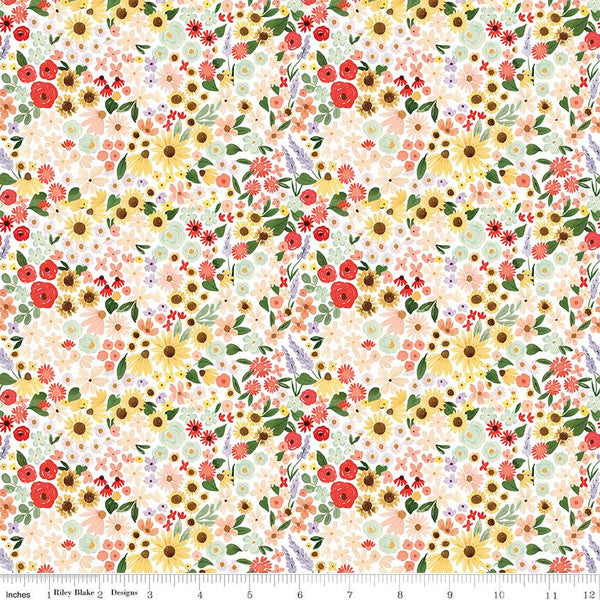 Riley Blake Homemade Floral White