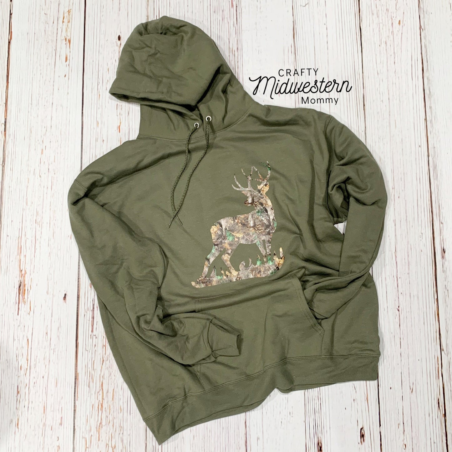 Camo Deer Silhouette Youth Graphic Hoodie