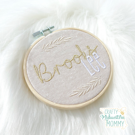 Baby Name Embroidery Hoop