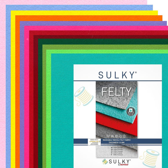 Felty Rainbow Assortment - 12 Sheets - 8