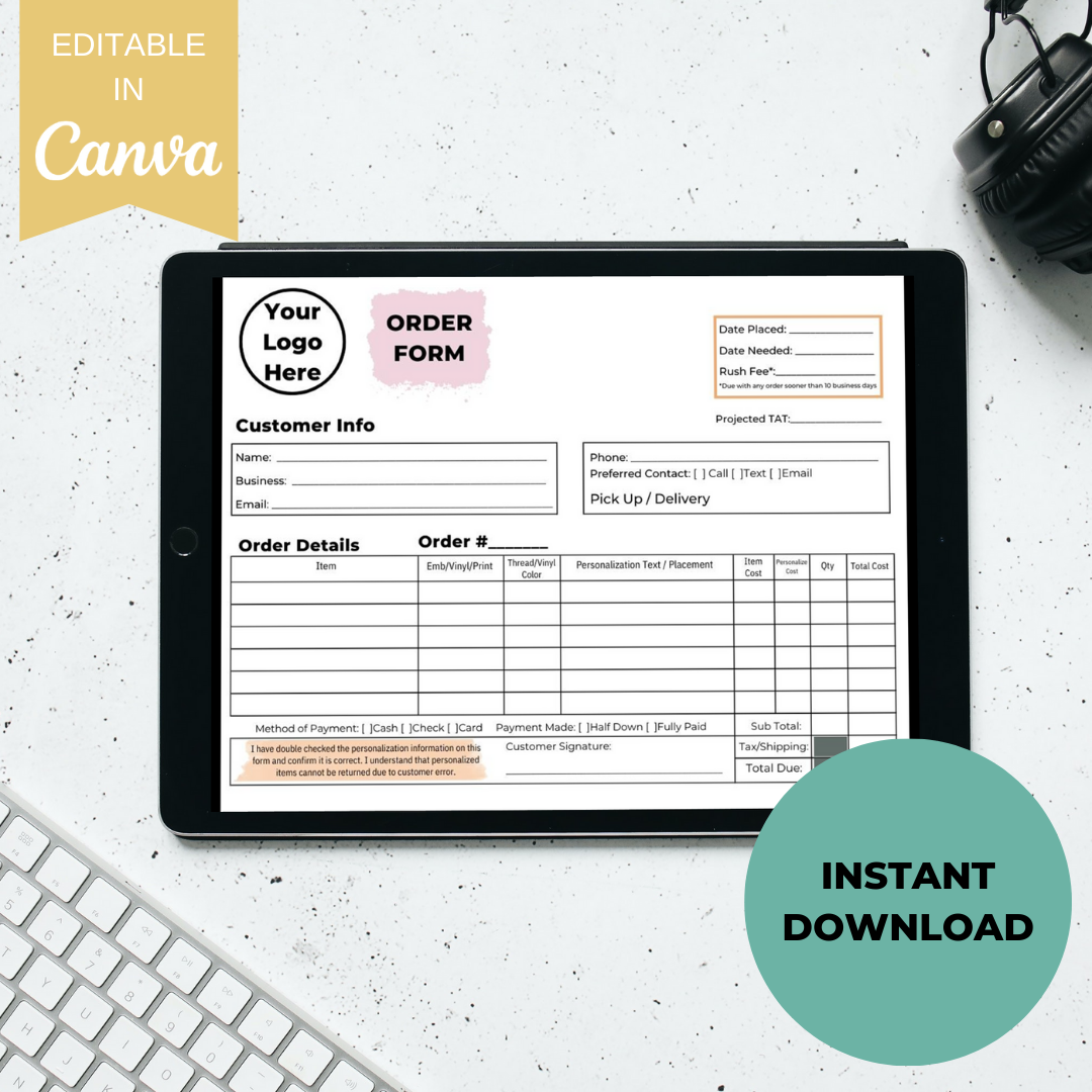 Order Form Digital DIGITAL DOWNLOAD Order Form – Crafty Midwestern Mommy