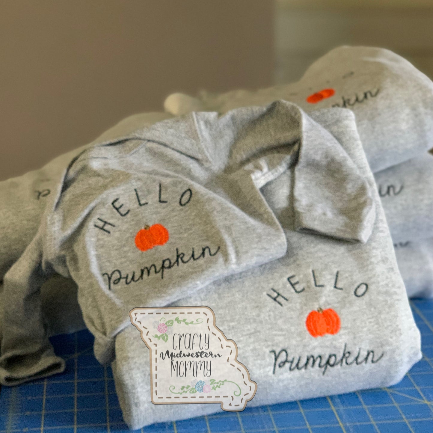 Hello Pumpkin Long Sleeve Infant Embroidered Bodysuit
