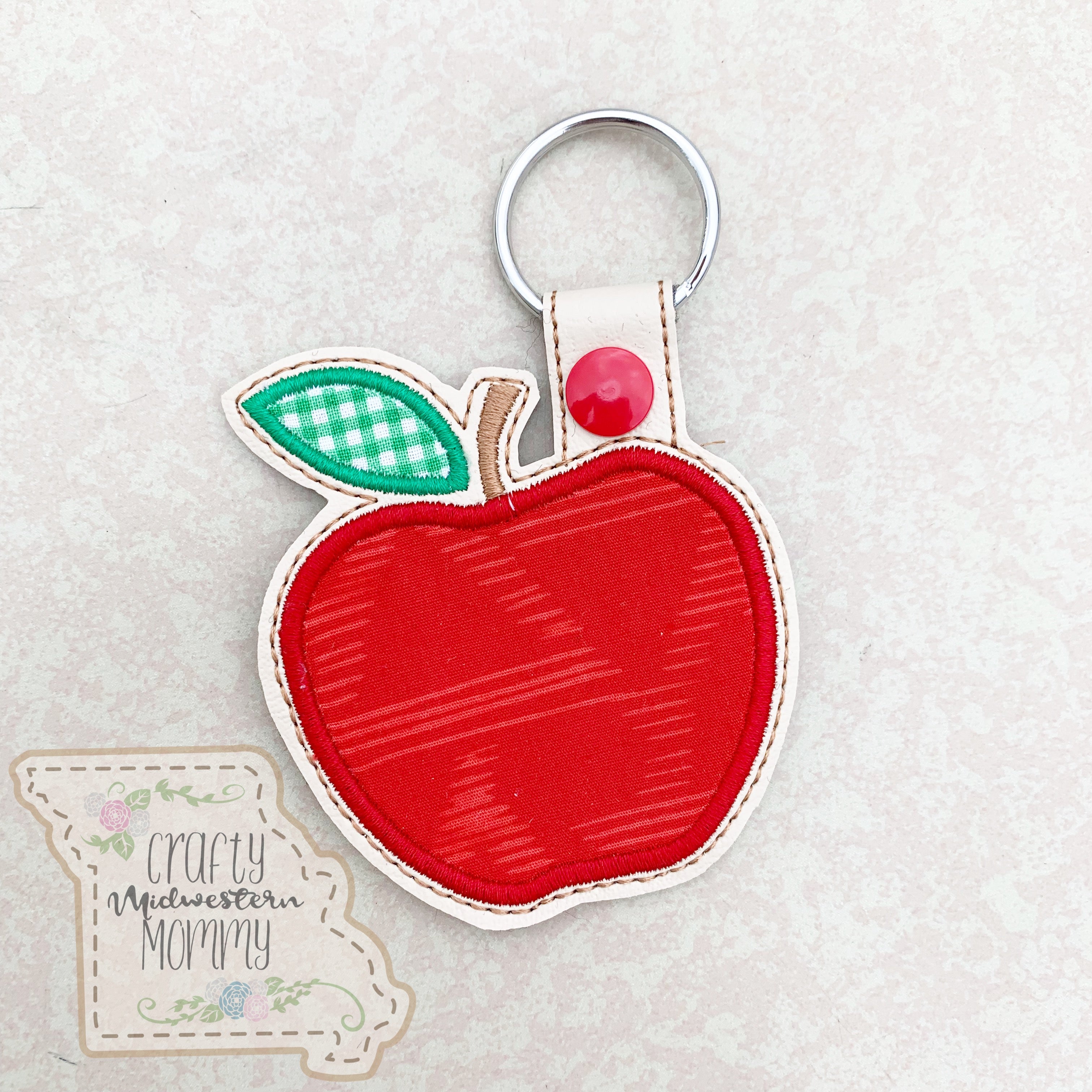 Apple Keychain Crafty Midwestern Mommy