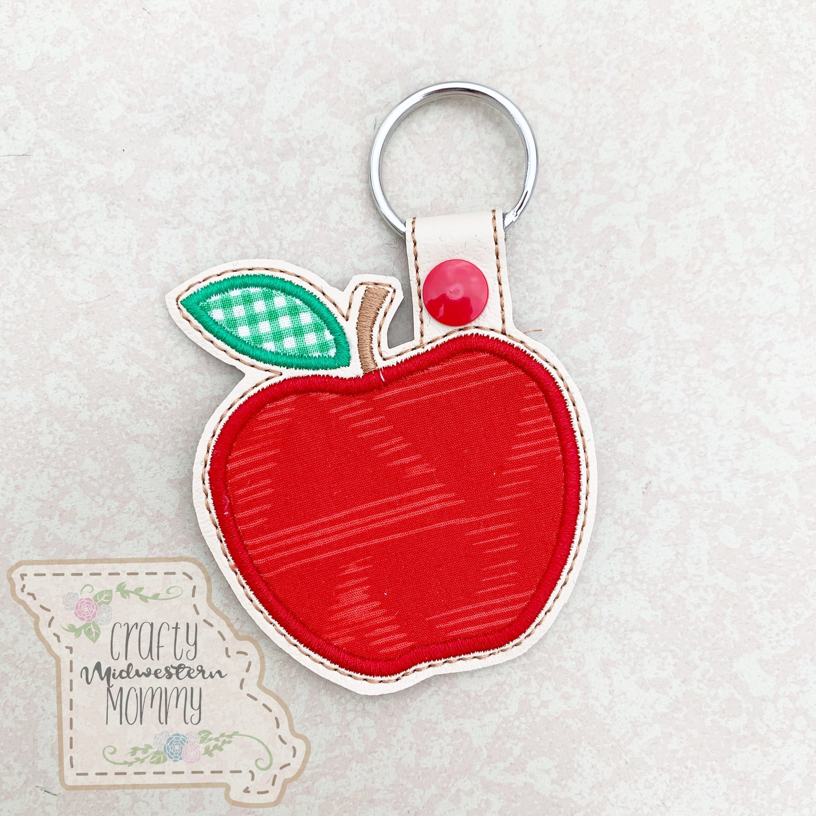 Apple Keychain Crafty Midwestern Mommy