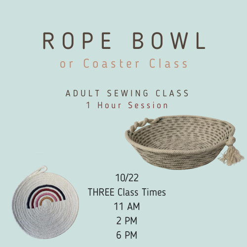 Rope Bowl Sewing Class