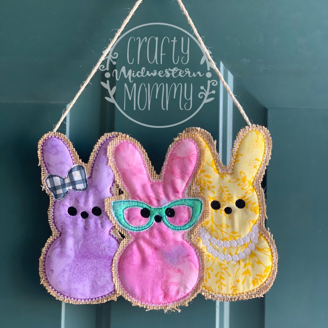 Marshmallow Bunny Door Hanger, Spring Door Hanger