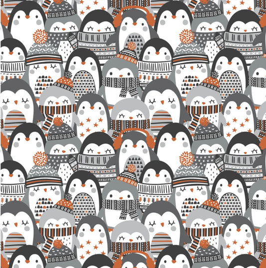 Penguin Paradise - Cozy Penguin Stack by Puck Selders for Camelot Fabrics