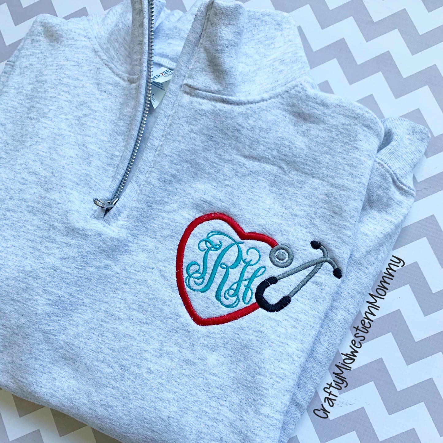 Monogram Adult Embroidered Quarter Zip