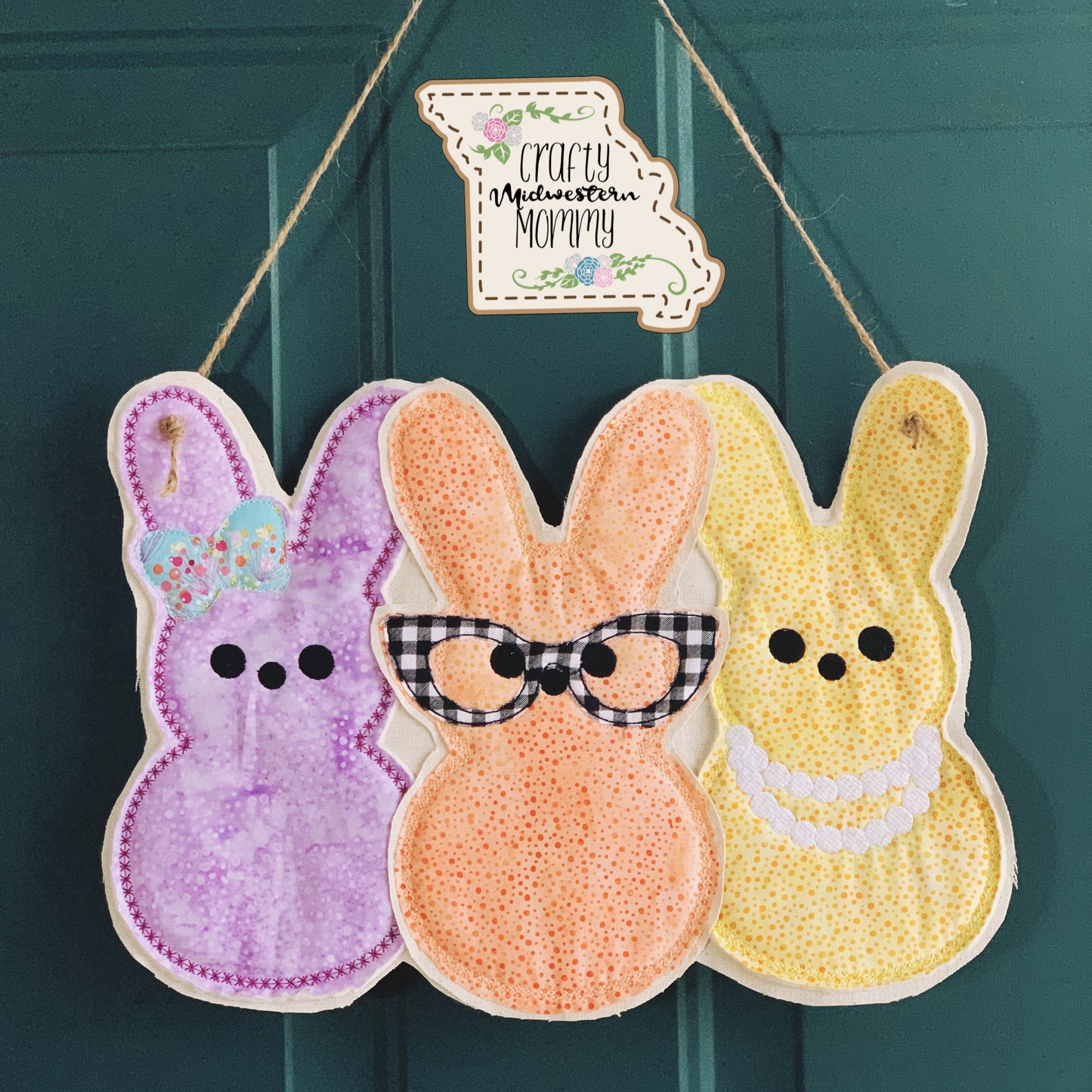 Marshmallow Bunny Door Hanger, Spring Door Hanger