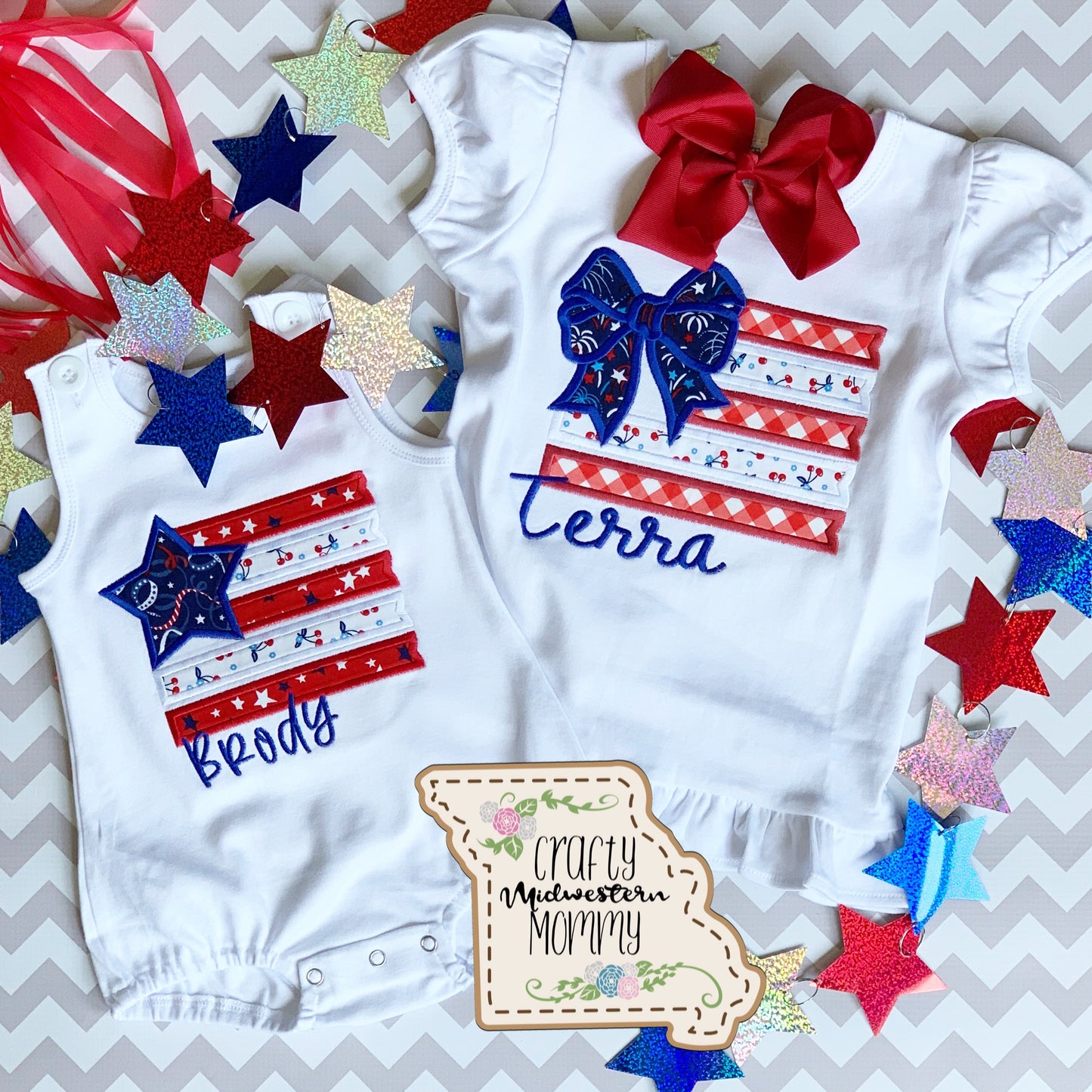 Star Flag Youth Applique Top