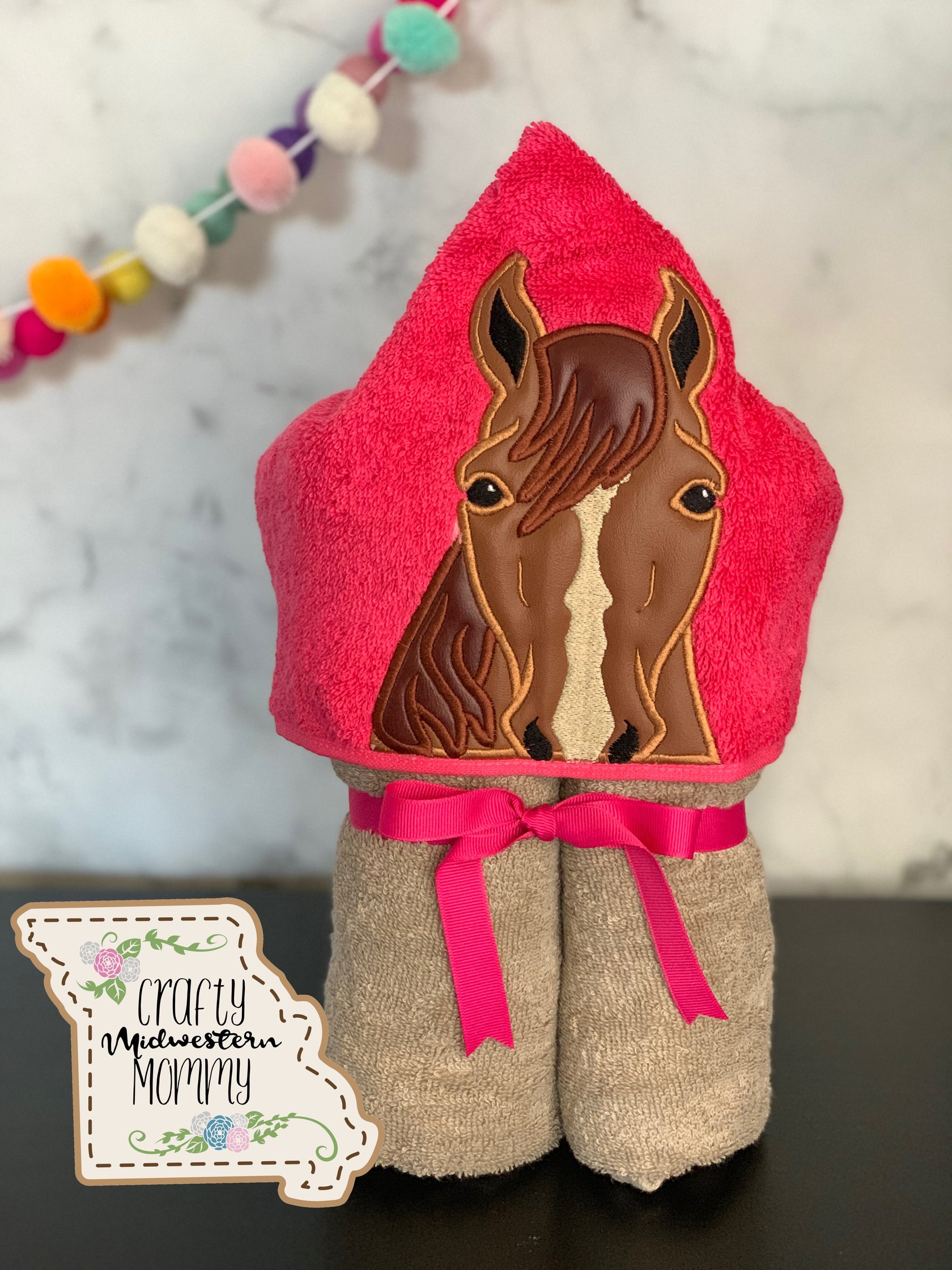 Horse Hooded Towel Crafty Midwestern Mommy
