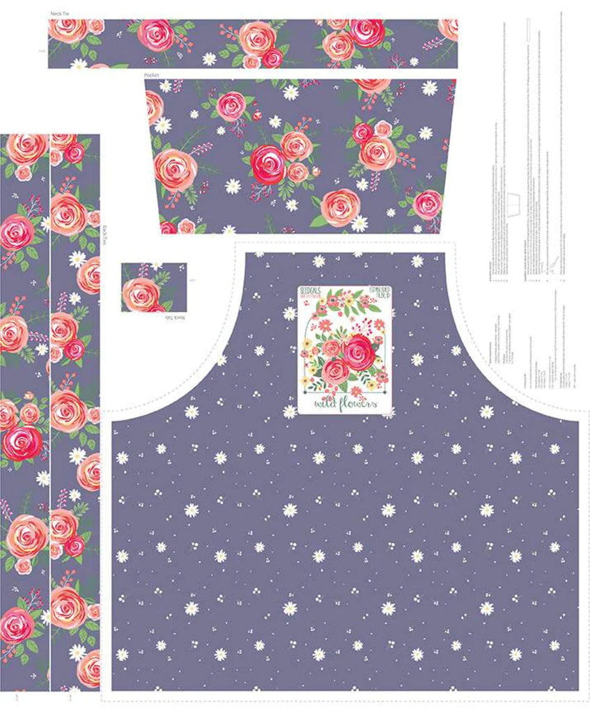 Riley Blake Poppy And Posey Garden Apron Amethyst